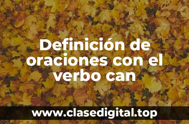 Definición de oraciones con el verbo can