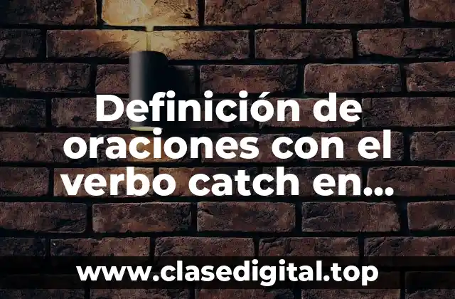 Definición de oraciones con el verbo catch en inglés