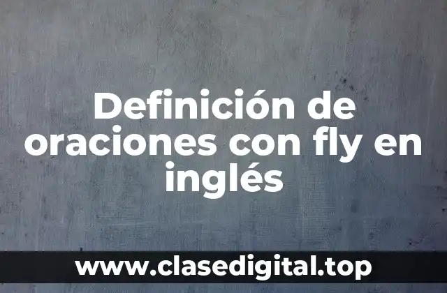 Definición de oraciones con fly en inglés