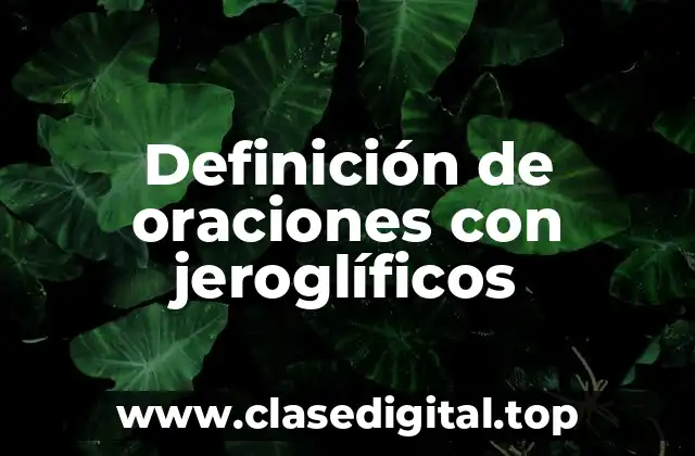 Ejemplos de oraciones con jeroglíficos