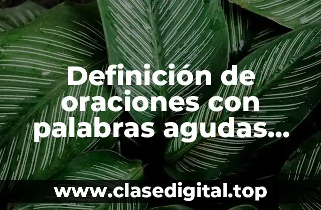 Ejemplos de oraciones con palabras agudas graves y esdrujulas sobresdrújulas