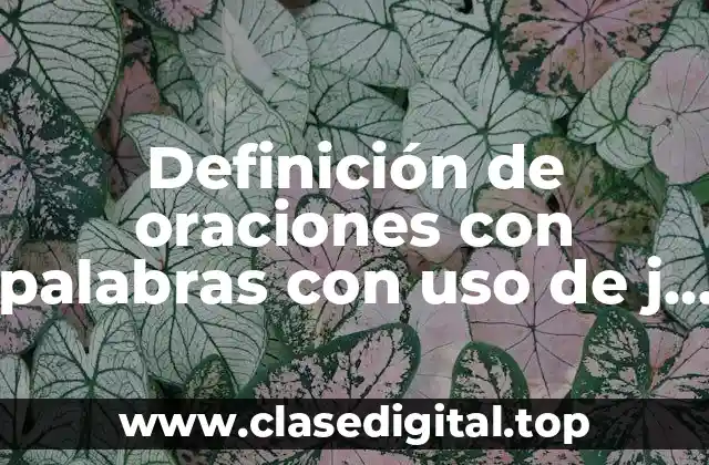Definición de oraciones con palabras con uso de j homofonas