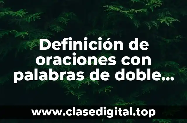 Definición de oraciones con palabras de doble sentido