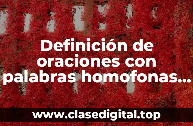 Ejemplos de oraciones con palabras homofonas con ll y y