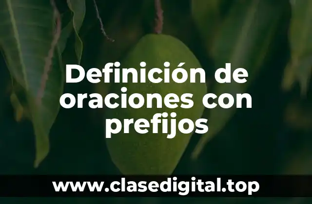 Definición de oraciones con prefijos