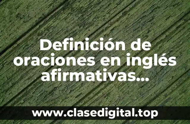 Definición de oraciones en inglés afirmativas, negativas e interrogativas