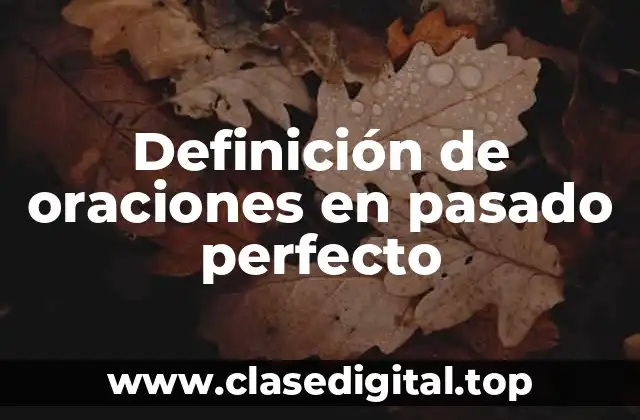 Definición de oraciones en pasado perfecto