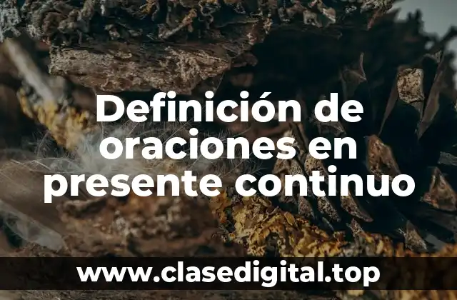 Definición de oraciones en presente continuo