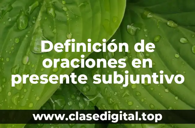 Definición de oraciones en presente subjuntivo