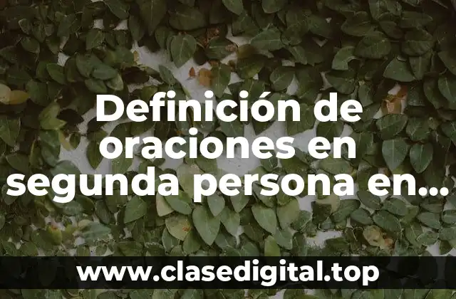 Definición de oraciones en segunda persona en plural