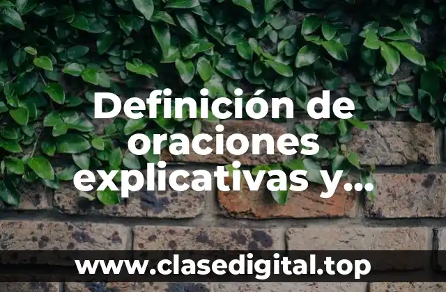 Definición de oraciones explicativas y especificativas