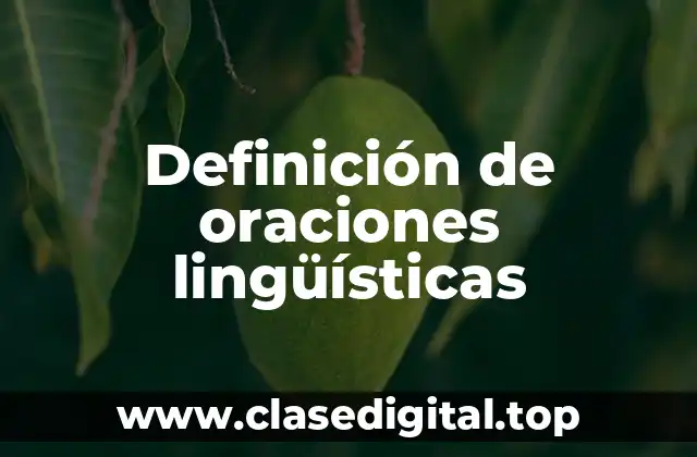 Definición de oraciones lingüísticas