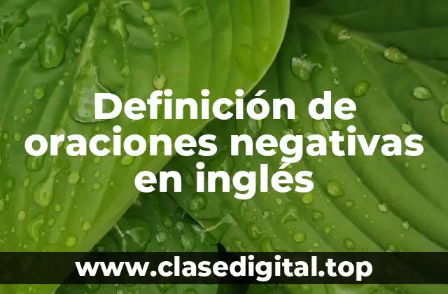 Definición de oraciones negativas en inglés
