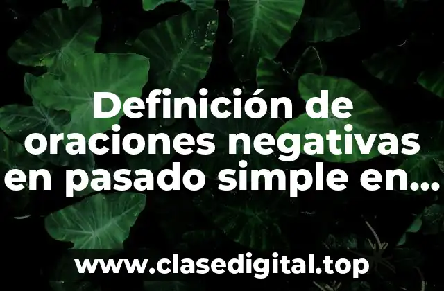 Definición de oraciones negativas en pasado simple en inglés