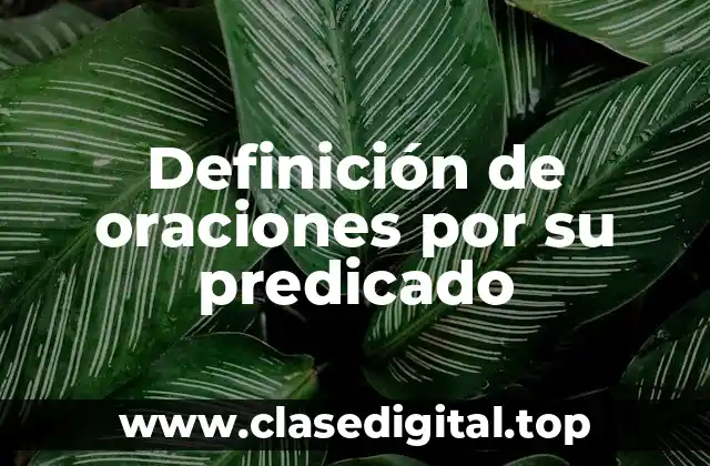 Definición de oraciones por su predicado