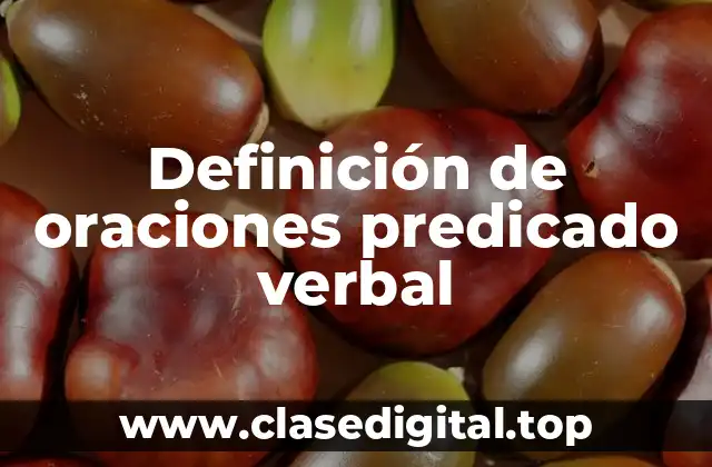 Definición de oraciones predicado verbal
