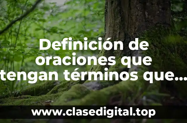 Definición de oraciones que tengan términos que presentan un número