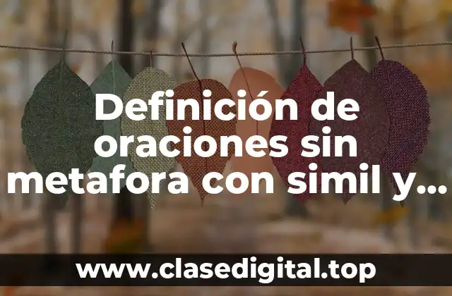 Ejemplos de oraciones sin metafora