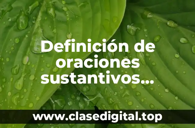 Definición de oraciones sustantivos concretos