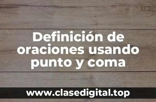 Definición de oraciones usando punto y coma
