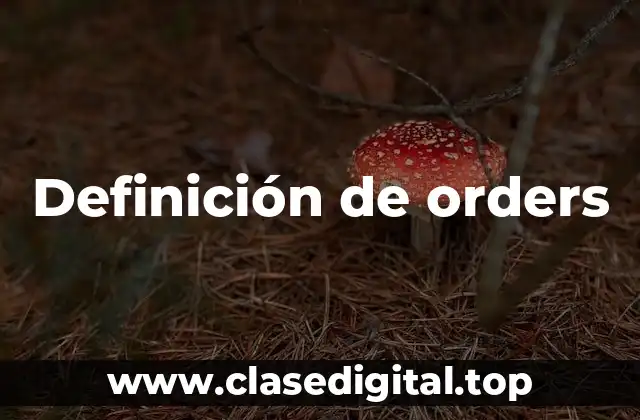 Definición de orders
