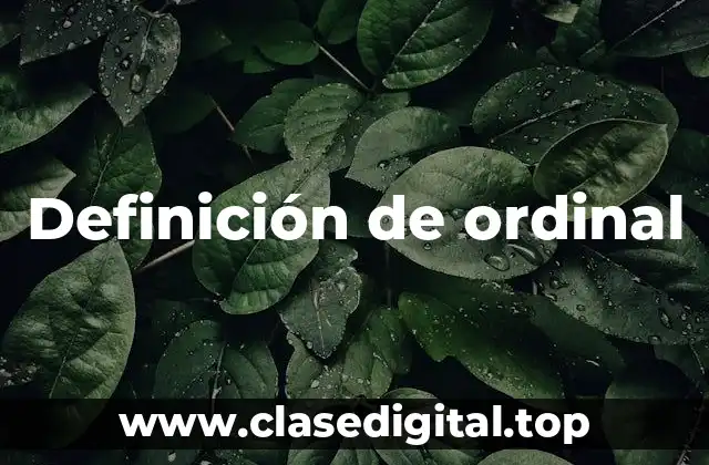 Definición de ordinal