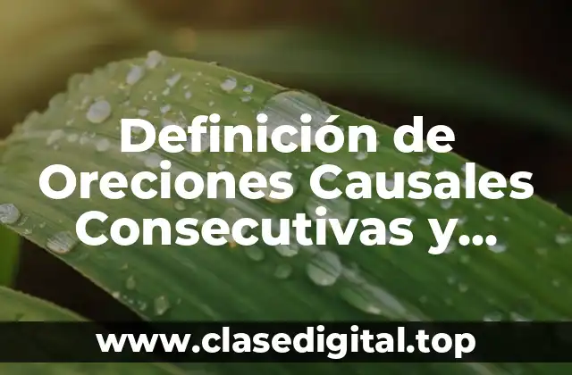 Definición de Oreciones Causales Consecutivas y Condicionales