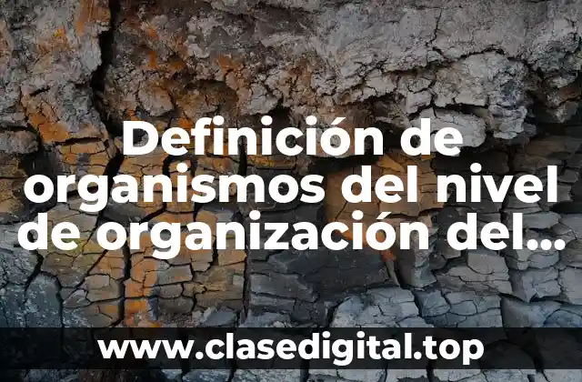 Definición de organismos del nivel de organización del cuerpo humano