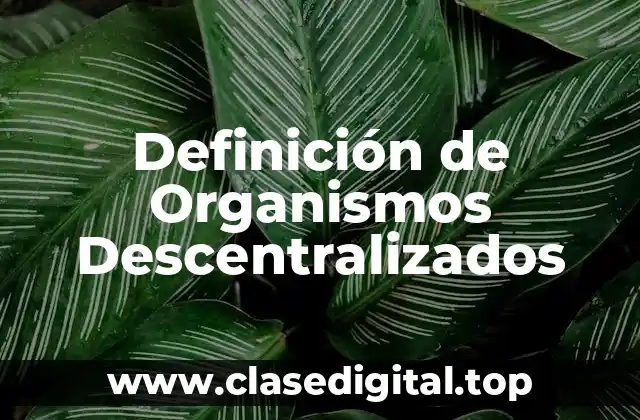 Definición de Organismos Descentralizados