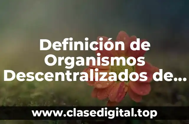 Definición de Organismos Descentralizados de Gobierno Estado de México