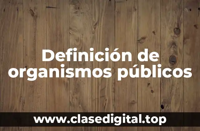 Definición de organismos públicos