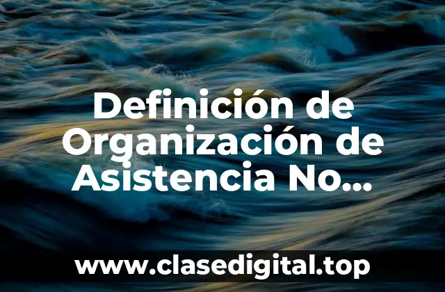 Definición de Organización de Asistencia No Gubernamental (ONG)