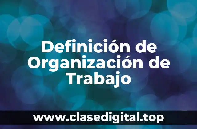 Definición de Organización de Trabajo