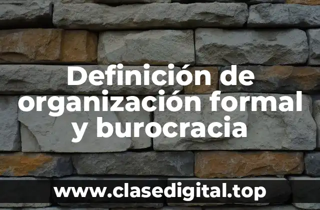 Definición de organización formal y burocracia