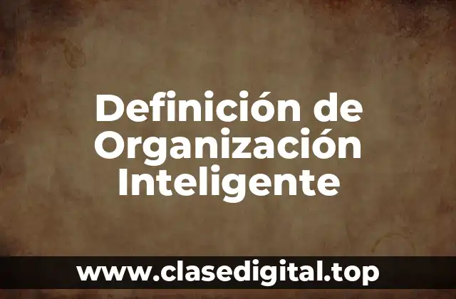Definición de Organización Inteligente