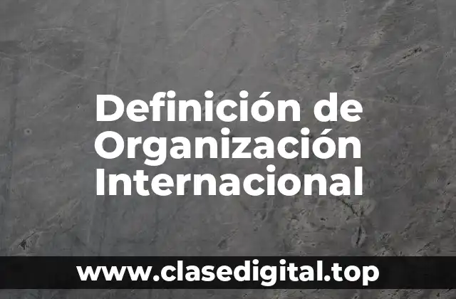 Definición de Organización Internacional
