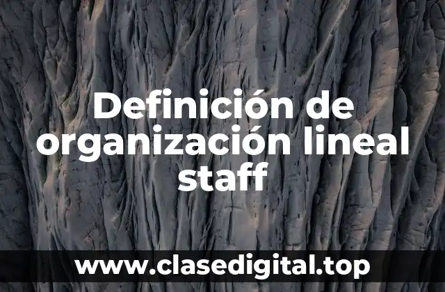 Definición de organización lineal staff