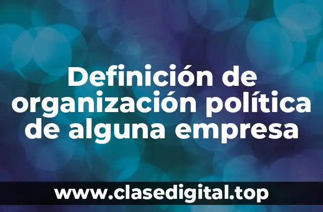 Ejemplos de organización política de alguna empresa