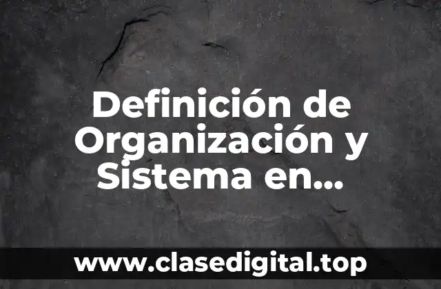 Definición de Organización y Sistema en Administración