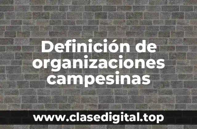 Definición de organizaciones campesinas