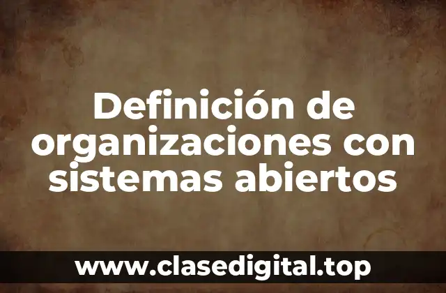 Definición de organizaciones con sistemas abiertos