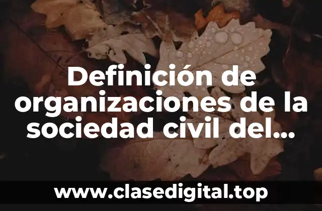 Definición de organizaciones de la sociedad civil del cuidado ambiental