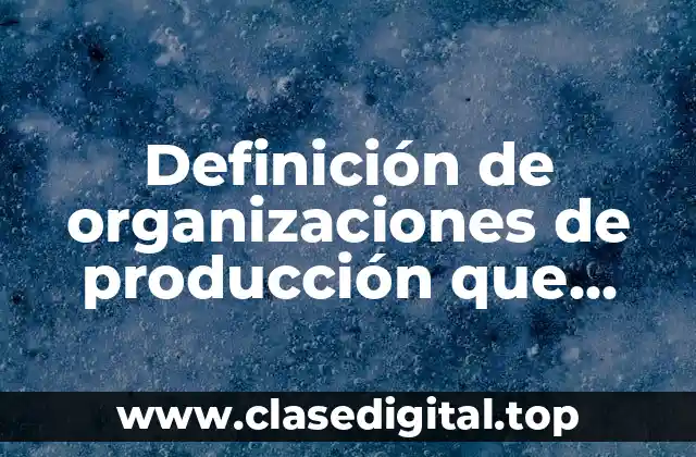 Definición de organizaciones de producción que transforman su materia prima