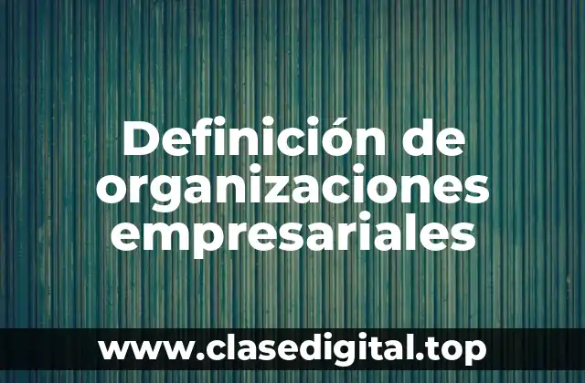 Definición de organizaciones empresariales