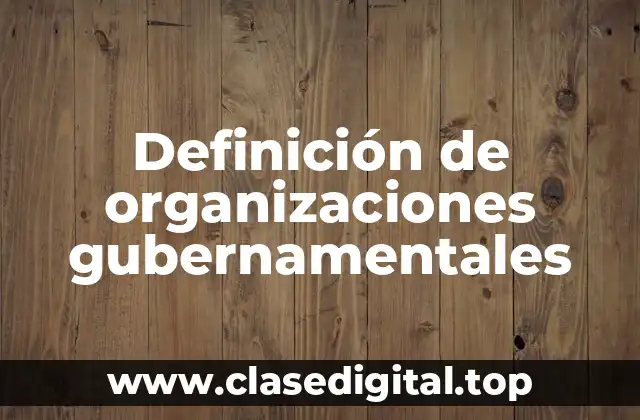 Definición de organizaciones gubernamentales