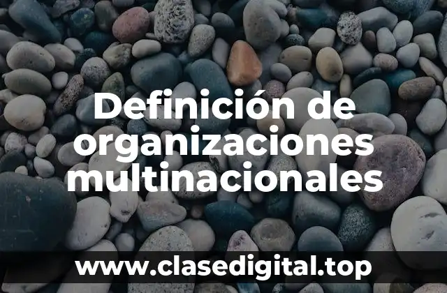 Definición de organizaciones multinacionales