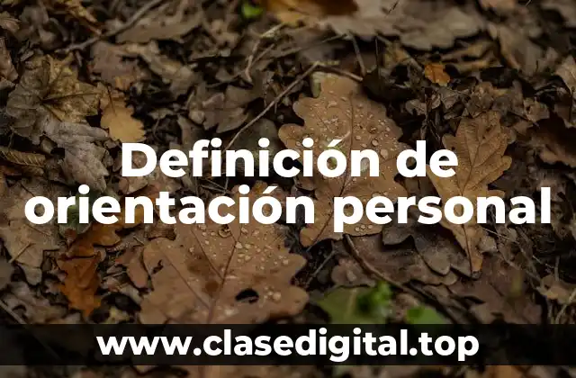 Definición de orientación personal
