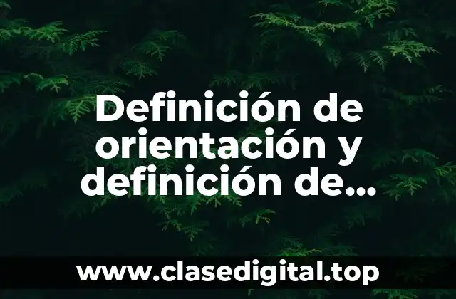 Definición de orientación y definición de vocacional