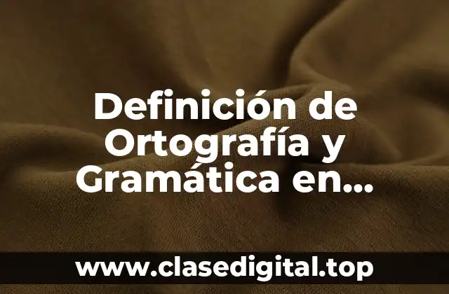 Definición de Ortografía y Gramática en Informática