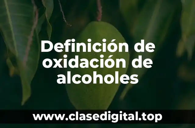Definición de oxidación de alcoholes